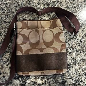 Coach canvas material messenger crossbody bag